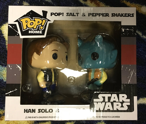 FUNKO POP HOME STAR WARS SALT AND PEPPER SHAKERS HAN SOLO AND GREEDO
