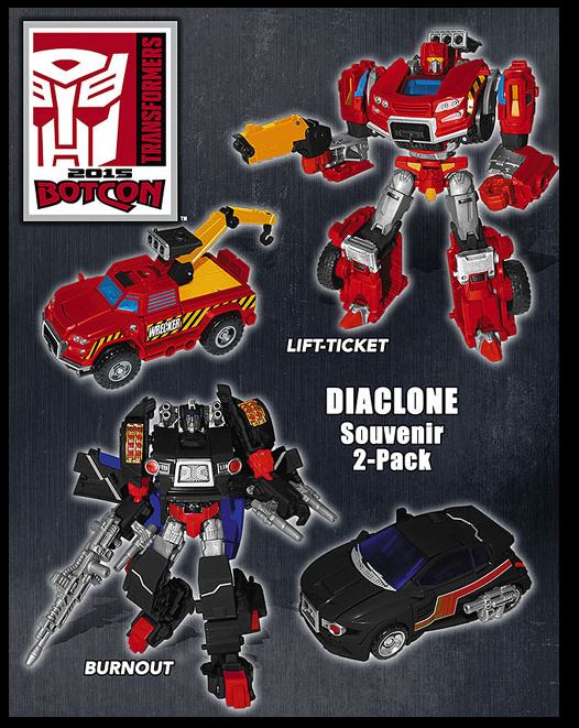 Transformers Botcon 2015 :  Diaclone Explorers - Burnout and Life-Ticket