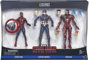 Marvel Legends : Captain America - Civil War : 3 - Pack (Spider-Man, Captain America & , Iron Man )