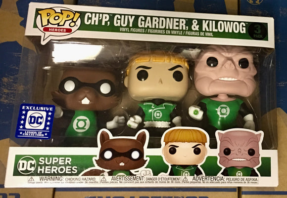 Funko POP! DC Exclusive - DC Super Heroes: Ch'p, Guy Gardner, & Kilowog (3-Pack)